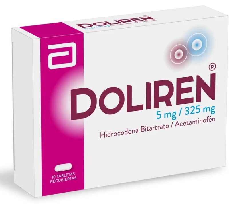 Doliren Acetaminofén + Hidrocodona 5mg/325mg Caja Por 100 Tabletas. - Imagen 2